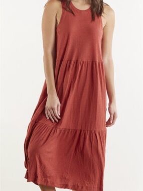Nation LTD Melissa Sleeveless Tiered Dress in Terracotta